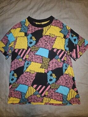 Disney Multi-Color Tim Burton Sally Print Top Vintage Nightmare Before Christmas